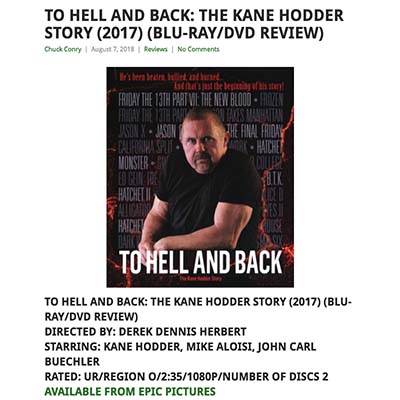 TO HELL AND BACK: THE KANE HODDER STORY (2017) (BLU-RAY/DVD REVIEW)